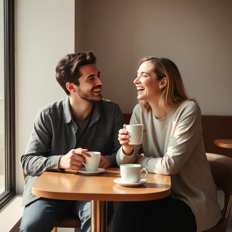 Customers laughing